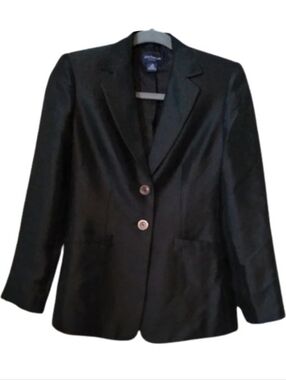 Silk Y2K Ann Taylor Black Blazer Jacket Bracelet Sleeve 90s Loose Fit Classic 2